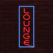 NEW "LOUNGE" w/BORDER VERTICAL 30x12 INCH LED FLEX WINDOW/WALL INDOOR SIGN 31587