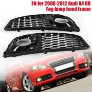 Black For Audi A4 B8 09~12 RS4 Style Honeycomb Mesh Fog Light Grill Grille Cover (for: Audi)