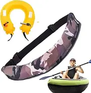 Lightweight Life Belt – Whistle Equipped Tool, Compact Survival Pouch | Uscg Approved Kayak Fishing Accessory, Adjustable Waist Floatation System for Paddleboarding Rescue Aid Men Women Fishing