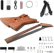 Leo Jaymz DIY Electric Bass Guitar Kits - Mahogany Body, Roasted Maple Neck and Laurel Wood Fingerboard - Fully Components Included