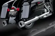 RC Components RCX 4.5" Excalibur Chrome Eclipse Tips Slip On Mufflers Harley FL