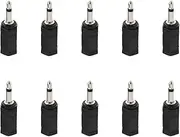 3.5mm Mono to Stereo Adapter 3.5mm Mono Plug to 3.5mm Stereo Jack Female to Male Headphone Plug 2in1 for Mobile Phone Headsets Computer Headsets (10PCSx3.5mm to 3.5mm)