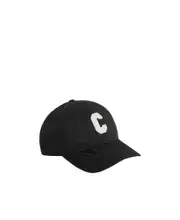 Initial baseball cap in cotton M Black