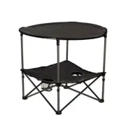 LIPPERT Two-Tier Folding Camping Table Dark Grey 28.3"x 28.3" x 23.8" 2023053720