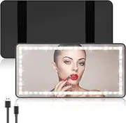 Car Sun Visor Vanity Mirror with LED Light, USB Rechargeable Sun Visor Makeup Mirror, Dimmable Touch Screen Vehicle Cosmetic Mirror, Car Makeup Mirror 3 Light Mode for Vehicle