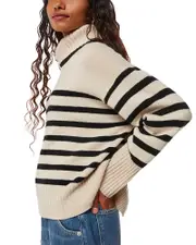 Whistles Wool Striped Turtleneck Sweater