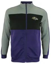 OuterStuff NFL Youth Boys Performance Full Zip Stripe Jacket , Baltimore Ravens