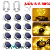 2M 20LEDs Warm White Fairy Solar Lamp Garden Party Mason Jar Lid Night Lights