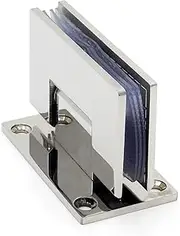 Glass Door Hinge Clamp,2PC Bright Silver Stainless Steel Frameless Glass Door Hinge Bathroom Clamp Mirror Light Bathroom Folding Glass Clip Hardware Accessories -Mirror 90