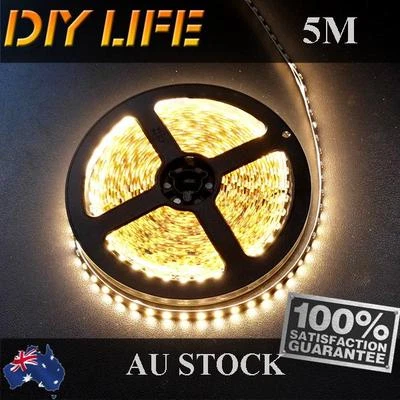12V Warm White 5M 3528 SMD 600 Leds Strips Car Boat Strip caravan Led Lights