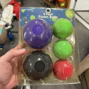 Vintage 5 Pack Of Colorful Foam Balls Toy Toys Sealed NOS