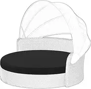 Cethytirko Outdoor Daybed Cushion Cover, 66" Replacement Round Bed Cushion Cover,Outdoor Waterproof and Fade-Resistant Sun Bed Outdoor Cushion Cover - Patio Round Daybed Cushion Cover, Cover ONLY