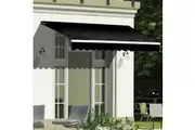 Motorised Outdoor Folding Arm Awning Retractable Sunshade Canopy Black 3.0m x 2.5m