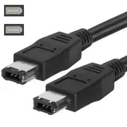 6FT FireWire Cable 6-Pin to 6-Pin for PC/MAC, IEEE1394 iLINK 6P-6P
