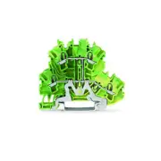 A● 10pcs WAGO 2002-2207 ​4-Conductor Double-Deck Terminal Block Green-Yellow New