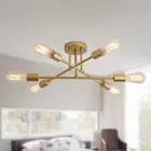 Gold Modern Sputnik Chandelier Ceiling Light Fixtures,6-Lights Industrial Met...