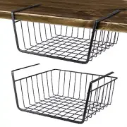 2 Pack Under Shelf Wire Storage Basket Hanging Bin Slides for Kitchen Pantry