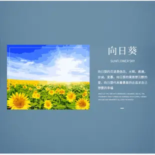 icision數字油畫diy客廳臥室風景花卉填色畫油彩裝飾畫向日葵藍天