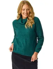 [Fella Hamilton] Possum Moss Stitch Cowl Sweater in Green