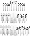 51 Pc - 18/0 Stainless Steel Hammered Flatware Silverware Set for 8