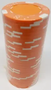 Poker Chips (25) Orange Double Dice Mold 11.5 gram Clay Composite