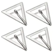 4Pcs 1.06" Single Prong Belt Buckle Triangle Center Bar Buckles for Belt, Silver