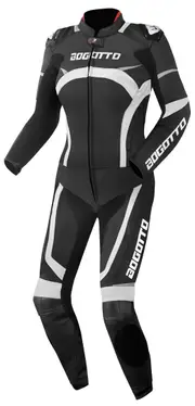 Bogotto Misano Two Piece Ladies Motorcycle Leather Suit, black-white, Size 42 for Women Black White