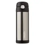 Thermos 470ml Funtainer Vacuum Insulated Drink Bottle Charcoal Stainless Steel