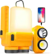 Rechargeable LED Camping Lantern, Dimmable Lantern Flashlight with Hook, Waterpr