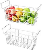KIKIBRO Freezer Organizer Bins, Freezer Baskets for Chest Freezer, Deep Upright Freezer Storage Bins with Handles, 17.5 Inch, 2 Pack