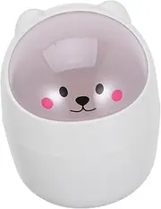 Veemoon Cute Mini Animal Waste Bin - Desktop Trash Can with Lid - Small Table Bin for Home & Office Adorable Cartoon Design for Litter & Desk Use Compact Wastebasket for Any