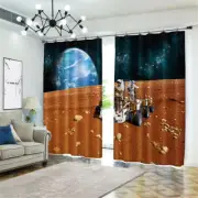Model Surface Planet 3D Curtains Blockout Photo Printing Curtains Drape Fabric