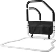 Non Slip Safety Bed Rail with Storage Pocket, Compact Fall Prevention Safety Assist Handle for Seniors Adults, Tool-Free Assembly