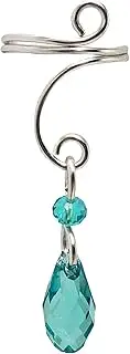[NeverEnding Designs] Silver Dangle Ear Cuff with Swarovski Beads