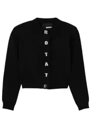 Rotate Birger Christensen Logo Cotton-blend Cardigan - Black - 14 14