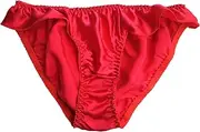 [Farlenoyar] Women Sexy Flouncing 100% Silk Bikini Briefs Underwaer Soft Briefs