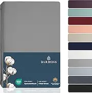 Fitted Sheet 140 x 200 cm - 100% Cotton Fitted Sheet Oeko-Tex Certified Bed Sheet Jersey Bedding and Duvet Cover for Box Spring Bed and Thick Mattresses up to 22 cm - Light Grey 140 x 200 cm