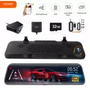 WolfBox Mirror Dash Camera 12" 4K Rear View Mirror Dashcam 5G Wifi & GPS For Car