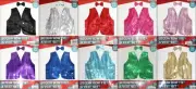 Adult Children Sequin Vest Waistcoat Bow Tie Costume Set 80s Disco Dance Party