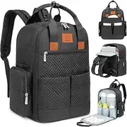 KeaBabies Diaper Bag Backpack - Large Nappy Changing Bag with Stroller Straps, Maternity Baby Bag for Mom, Dad Baby Nappy Bag Backpack with Changing Pad, Waterproof Newborn Baby Travel Bag (Charcoal)