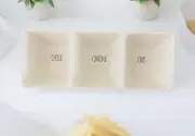 Rae Dunn CHEESE ONIONS CHIPS Dipping Tray Platter Party Serving Plate Farmhouse