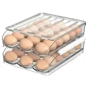 Large Capacity Refrigerator Egg Rack - 36 Egg Crisp Boxes for Refrigerator, Egg Storage Container O