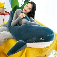 在飛比找樂天市場購物網優惠-公仔 玩偶 毛絨玩具 布娃娃 兇猛鯊魚抱枕毛絨玩具 大鯊魚公