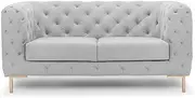 Daphine | 2-Seater Modern Opulent Velvet Sofa - Light Grey