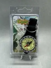 Explorer Compass Antiqued-Imitation Face Nylon Lanyard Keyring Black Casing