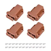 Push Open Latch Rebound Self-Locking Door Touch Catch Lock Brown 4pcs
