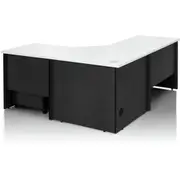LOGAN CORNER WORK STATION 1800 x 1800 W x 750mm D x 730mm H White & Ironstone