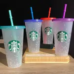 STARBUCKS 星巴克 季節限定 半透明霧面雪花 冷飲變色 隨行杯 環保冷水杯