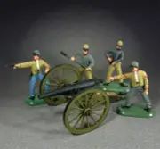 BRITAINS SUPER DEETAIL 52108 CONFEDERATE 3 INCH ORDIANCE RIFLE WITH 4 MAN CREW