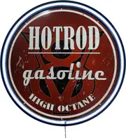 LARGE Hotrod Gasoline Bar Garage Wall Light Sign White Neon